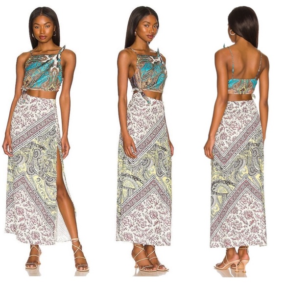 NWOT Free People Ingrid Midi Dress Daylight Combo 2 - Picture 1 of 14
